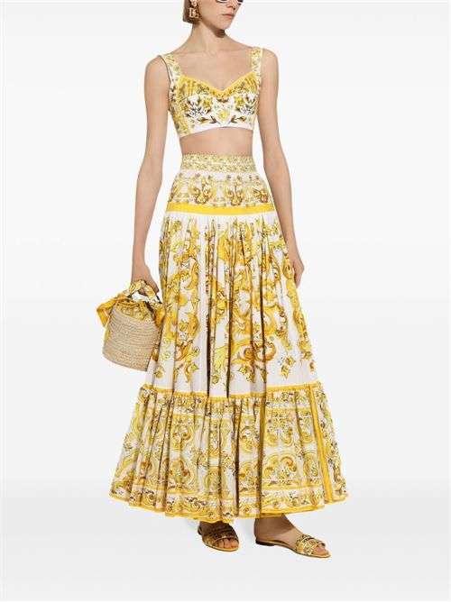 Long skirt with majolica print DOLCE & GABBANA | F4CX0THH5A5HG3TN